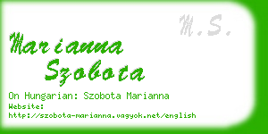 marianna szobota business card